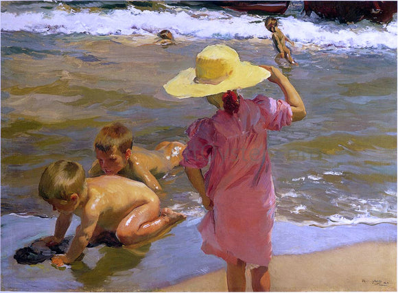  Joaquin Sorolla Y Bastida Children on the Seashore - Art Print
