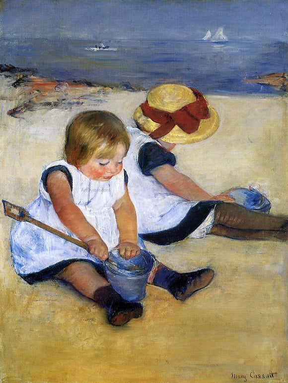  Mary Cassatt Children on the Shore - Art Print