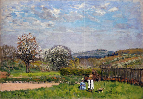  Alfred Sisley Children Playing in the Fields - Art Print