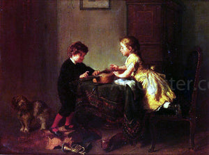  Felix Schlesinger Children Playing with a Guitar - Art Print