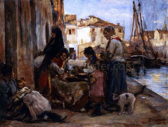  Alessandro Zezzos Chioggiotte Lundo il Pontile - Art Print