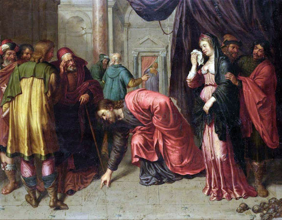  Pieter Van Lint Christ and the Adulterous Woman - Art Print