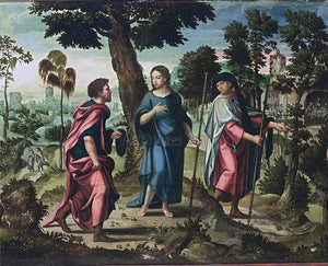  Pieter Coecke Van Aelst Christ and His Disciples on Their Way to Emmaus - Art Print