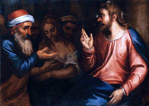  Andrea Vicentino Christ and the Adulteress - Art Print