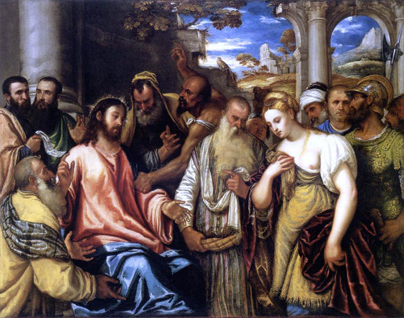  Polidoro Da lanciano Christ and the Adulteress - Art Print