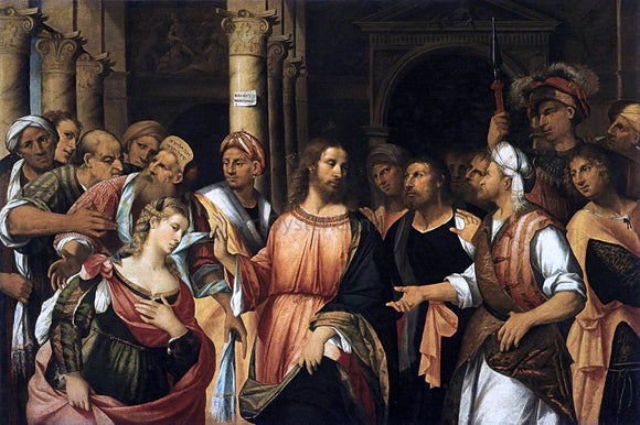  Rocco Marconi Christ and the Adulteress - Art Print
