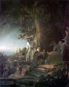  Rembrandt Van Rijn Christ and the Magdalen at the Tomb - Art Print