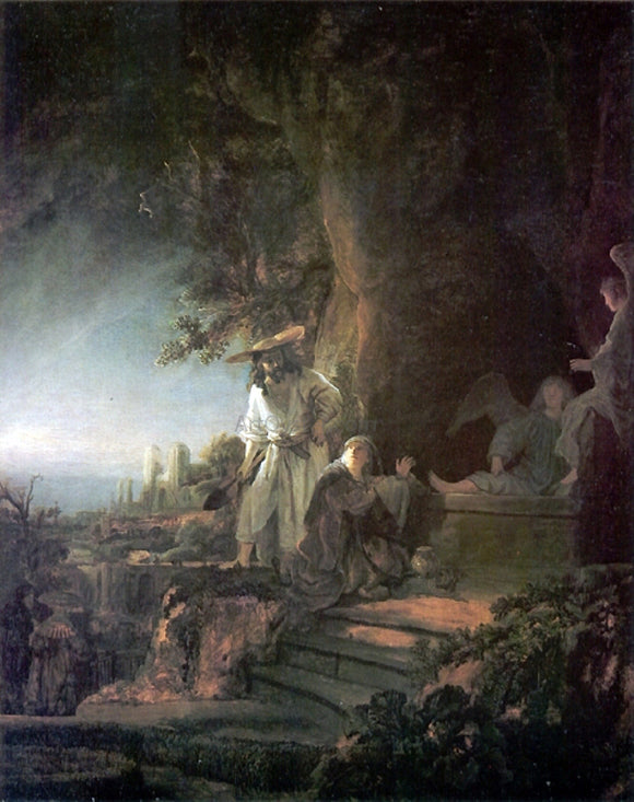  Rembrandt Van Rijn Christ and the Magdalen at the Tomb - Art Print