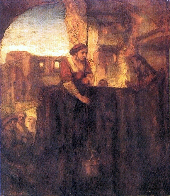  Rembrandt Van Rijn Christ and the Samaritan at the Well - Art Print