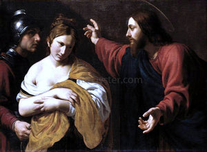  Alessandro Turchi Christ and the Woman Taken in Adultery - Art Print