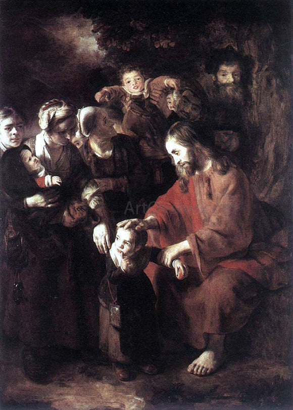 Nicolaes Maes Christ Blessing the Children - Art Print