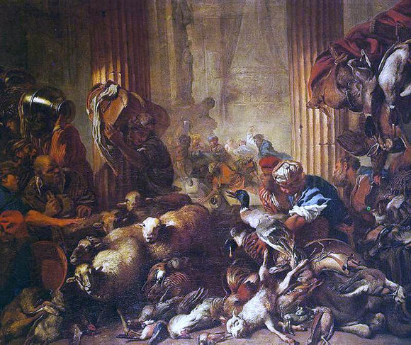  Giovanni Benedetto Castiglione Christ Chasing the Moneylenders from the Temple - Art Print