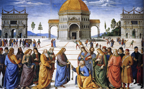  Pietro Perugino Christ Handing the Keys to St. Peter - Art Print