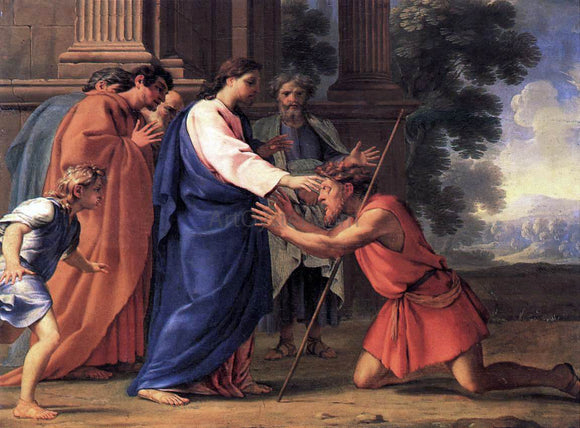  Eustache Le Sueur Christ Healing the Blind Man - Art Print
