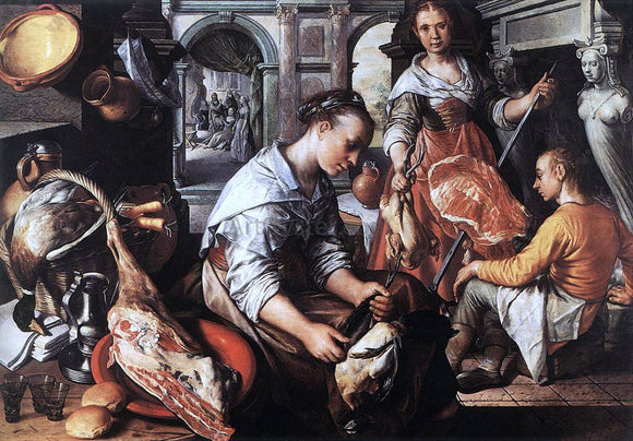  Joachim Beuckelaer Christ in the House of Martha and Mary - Art Print