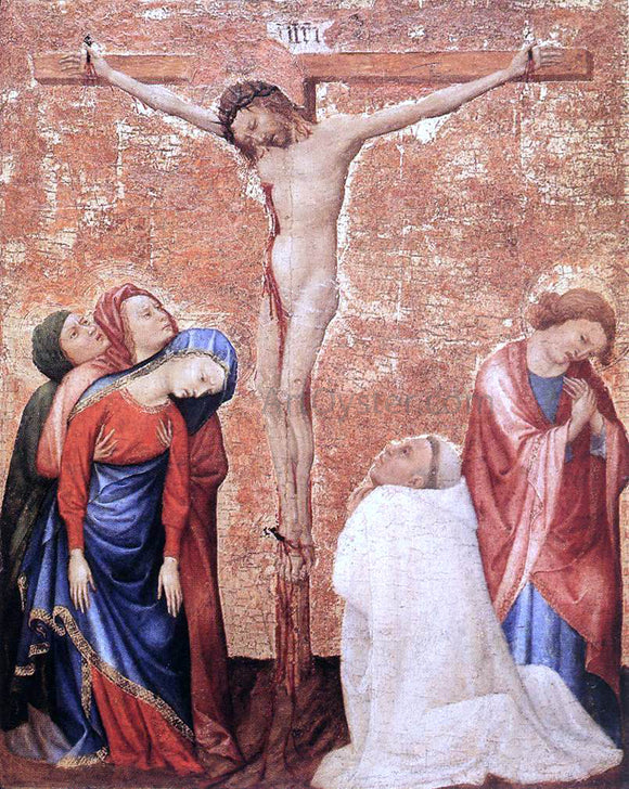  Jean De beaumetz Christ on the Cross with a Carthusian Monk - Art Print