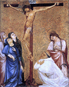 Jean De beaumetz Christ on the Cross with a Praying Carthusian Monk - Art Print