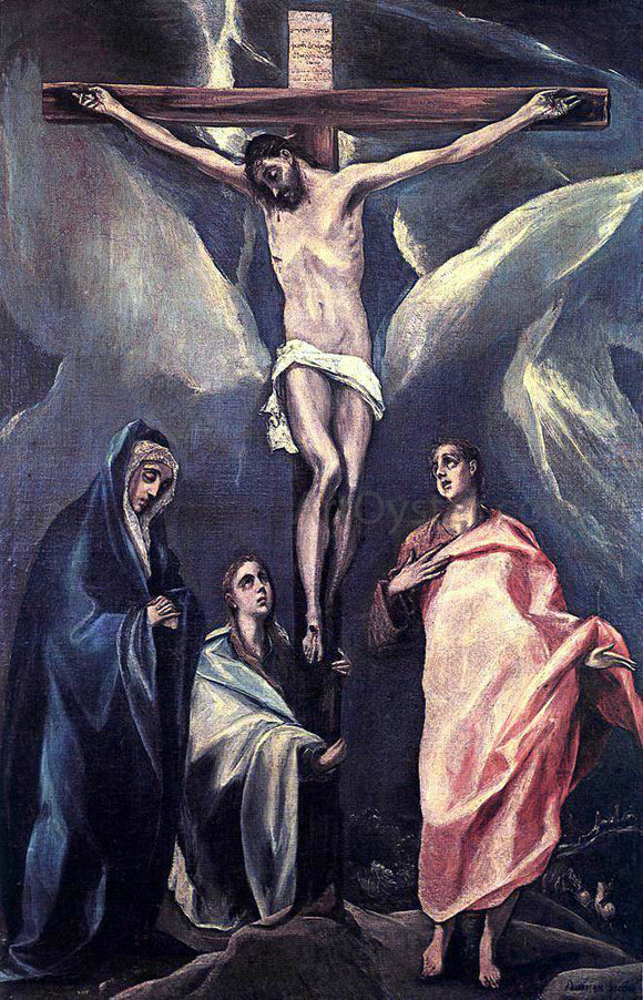 El Greco Christ on the Cross with the Two Maries and St John - Art Print