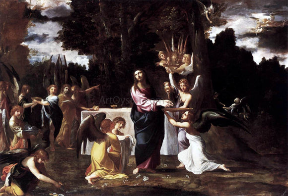  Lodovico Carracci Christ Served by Angels in the Wilderness - Art Print