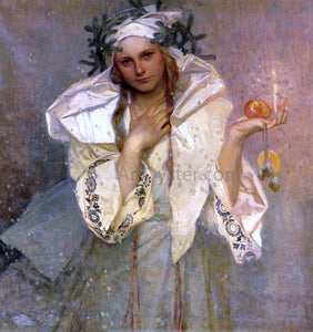  Alphonse Maria Mucha A Christmas in America - Art Print