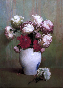  Emil Carlsen Chrysanthemums in a Canton Vase - Art Print