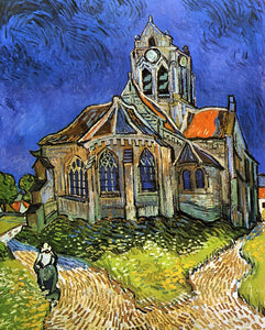  Vincent Van Gogh A Church at Auvers (also known as The Church at Auvers) - Art Print