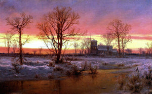  Louis Remy Mignot Church at Dusk - Art Print