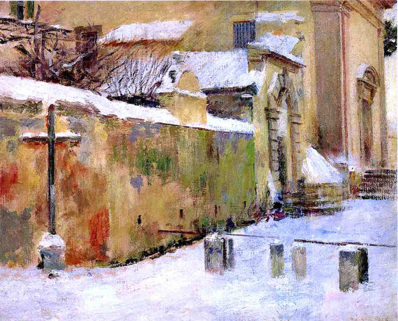  Theodore Robinson Church in Snow - Art Print