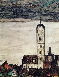  Egon Schiele Church in Stein on the Danube - Art Print