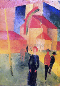  August Macke Church with Flags - Art Print