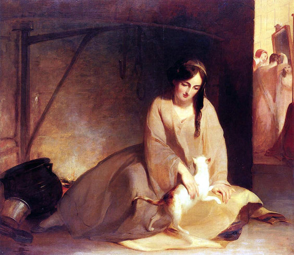  Thomas Sully Cinderella at the Kitchen Fire - Art Print