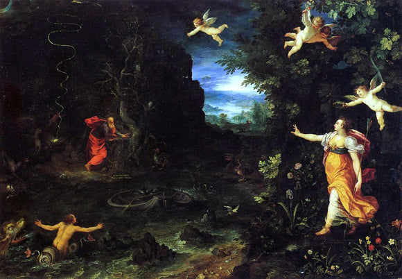  The Elder Jan Bruegel Circe and Ulysses - Art Print