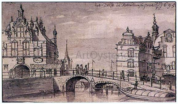 Josua De Grave City Facades of the Rotterdam and Schiedam Gates in Delft - Art Print