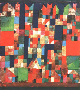  Paul Klee City Picture with Red and Green Accents - Art Print
