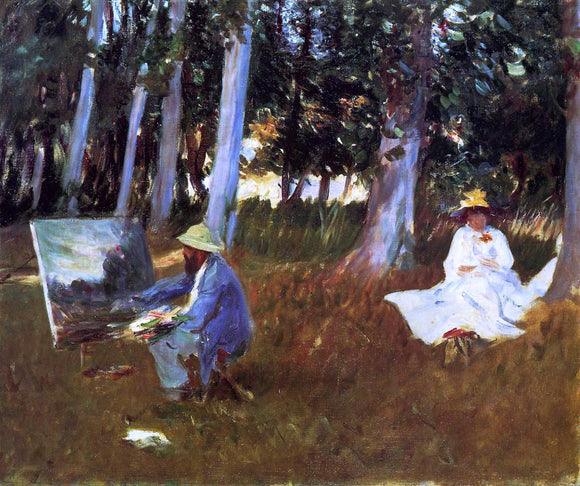  John Singer Sargent Claude Monet Painting by the Edge of the Woods - Art Print