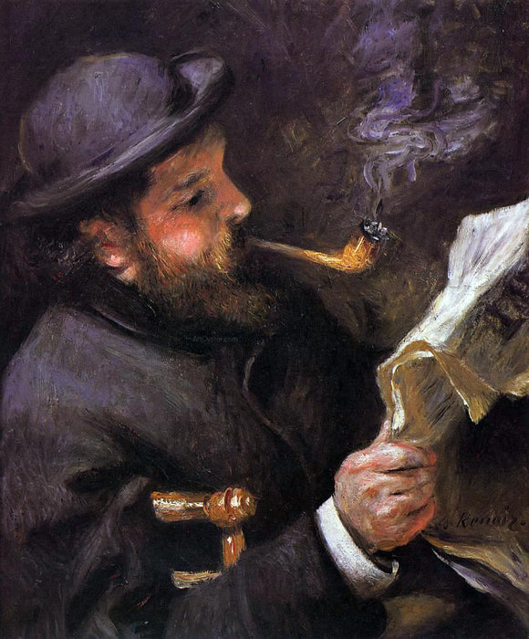  Pierre Auguste Renoir Claude Monet Reading - Art Print