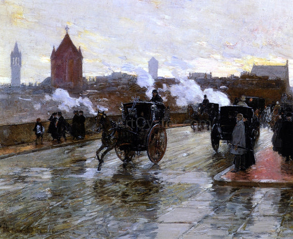  Frederick Childe Hassam Clearing Sunset (also known as Corner of Berkeley Street and Columbus Avenue) - Art Print