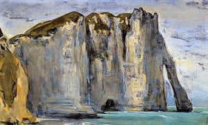  Eugene Delacroix Cliff at Etretat - Art Print