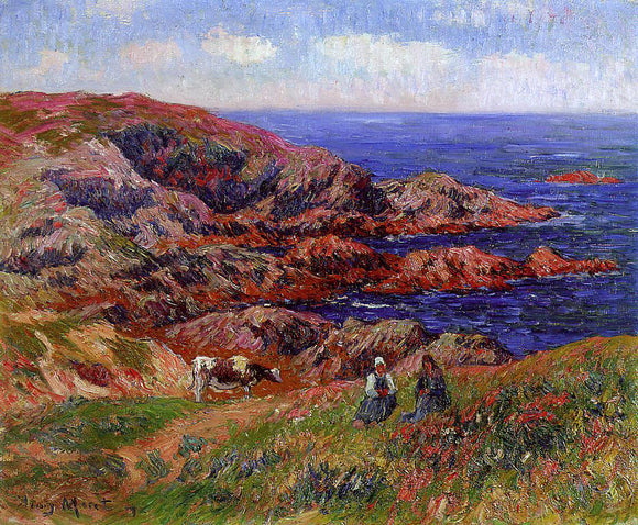  Henri Moret Cliffs at Kerserol, Finistere - Art Print