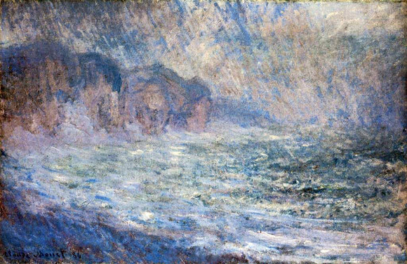  Claude Oscar Monet Cliffs at Pourville, Rain - Art Print