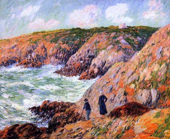  Henri Moret Cliffs of Moellan, Finistere - Art Print