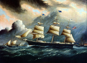  James E Buttersworth Clipper GASPEE off Sandy Hook - Art Print