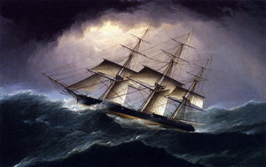  James E Buttersworth Clipper in a Heavy Sea - Art Print