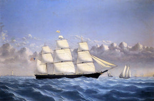  William Bradford Clipper Ship 'Golden West' of Boston, Outward Bound - Art Print