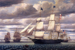  Fitz Hugh Lane Clipper Ship 'Southern Cross' Leaving Boston Harbor - Art Print