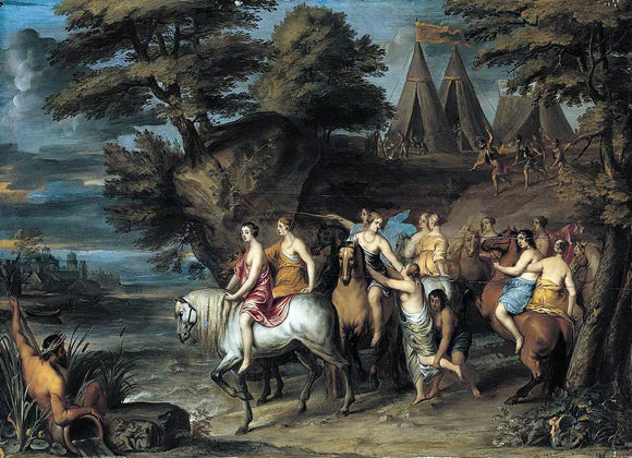  Frans Wouters Cloelia and Her Companions Escaping from the Etruscans - Art Print