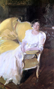  Joaquin Sorolla Y Bastida Clotilde Sitting on the Sofa - Art Print
