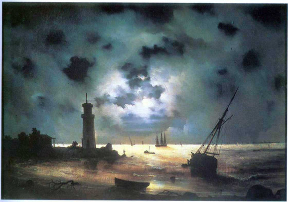  Ivan Constantinovich Aivazovsky Coast of Sea at Night - Art Print