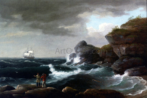  Thomas Birch Coastal Scene - Art Print