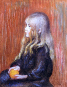  Pierre Auguste Renoir Coco Holding a Orange - Art Print